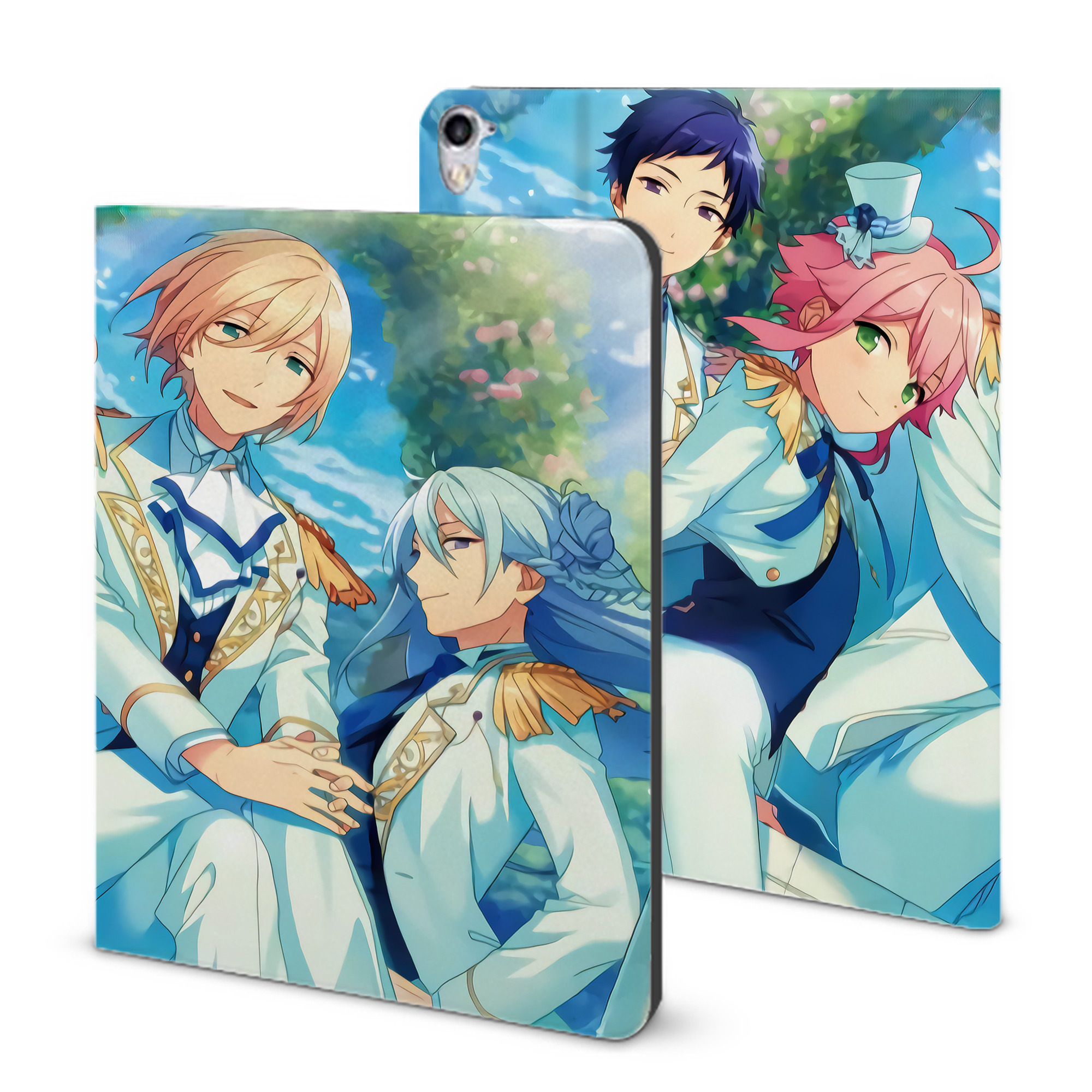 （画像用） あんさんぶるスターズ! Ensemble Stars IPad ケース ブック型 PUレザー TPU 耐衝撃 軽量 薄型 ペン収納なし 全面保護 IPad 各モデル対応